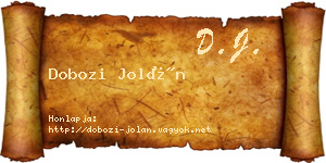 Dobozi Jolán névjegykártya