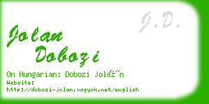 jolan dobozi business card